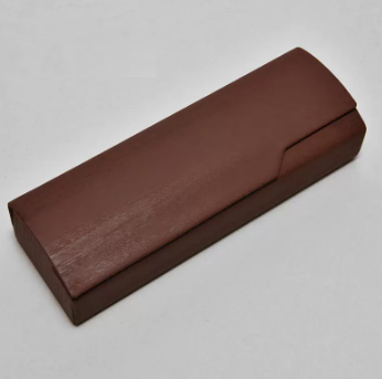 Popular glasses case (walnut color (comes with lens cloth + cleaner))