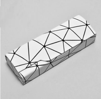 Popular glasses case (lattice white (comes with lens cloth + cleaner))