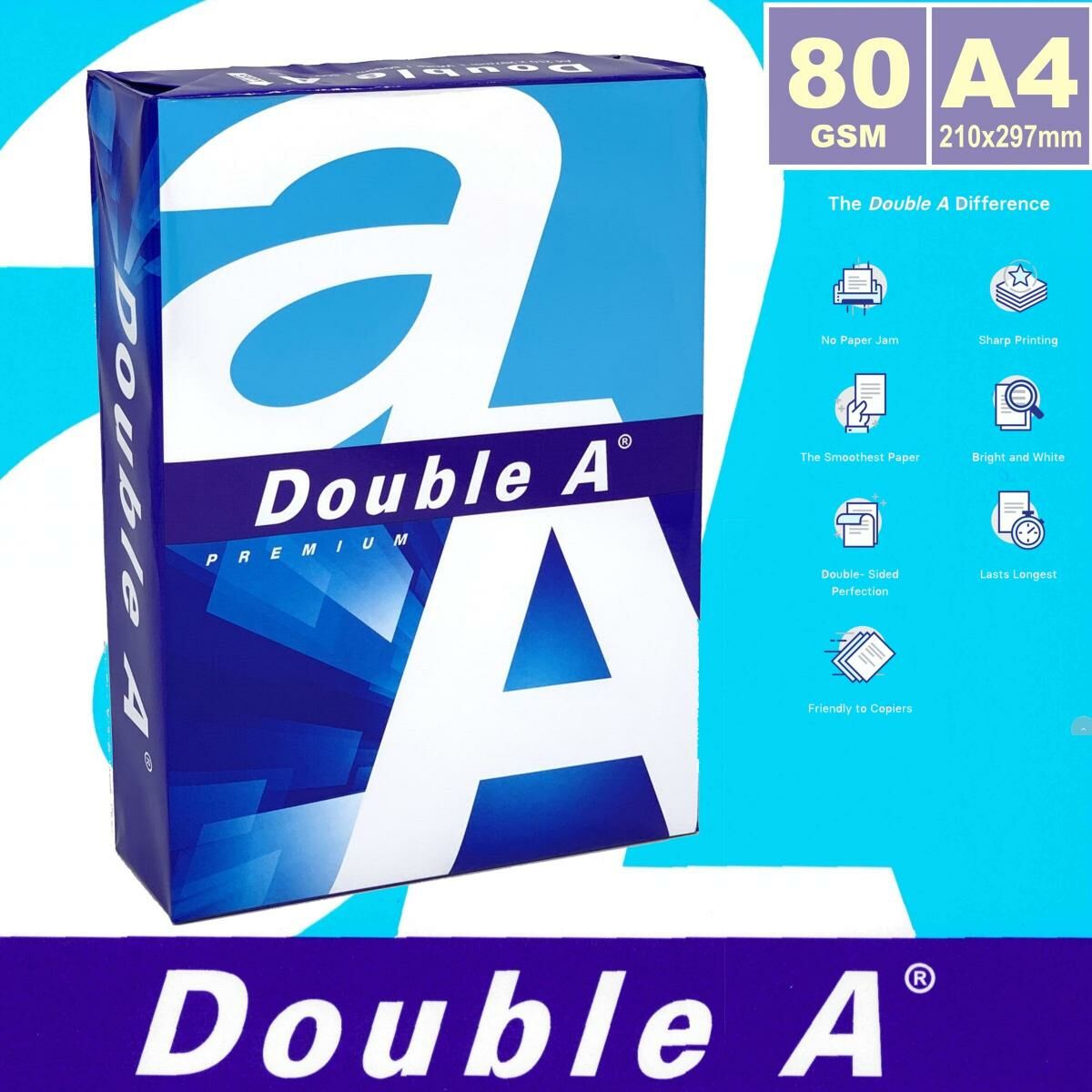 Double A - 80克 A4 白影印紙 "DOUBLE A" (500張) a4紙