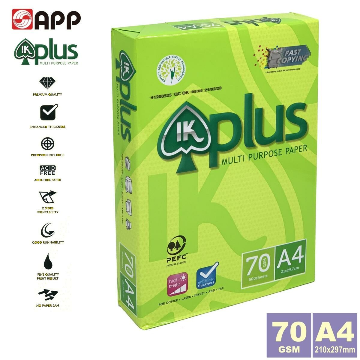 多致紙品 - 70克 A4 "IK PLUS" 白影印紙 (500張) a4紙