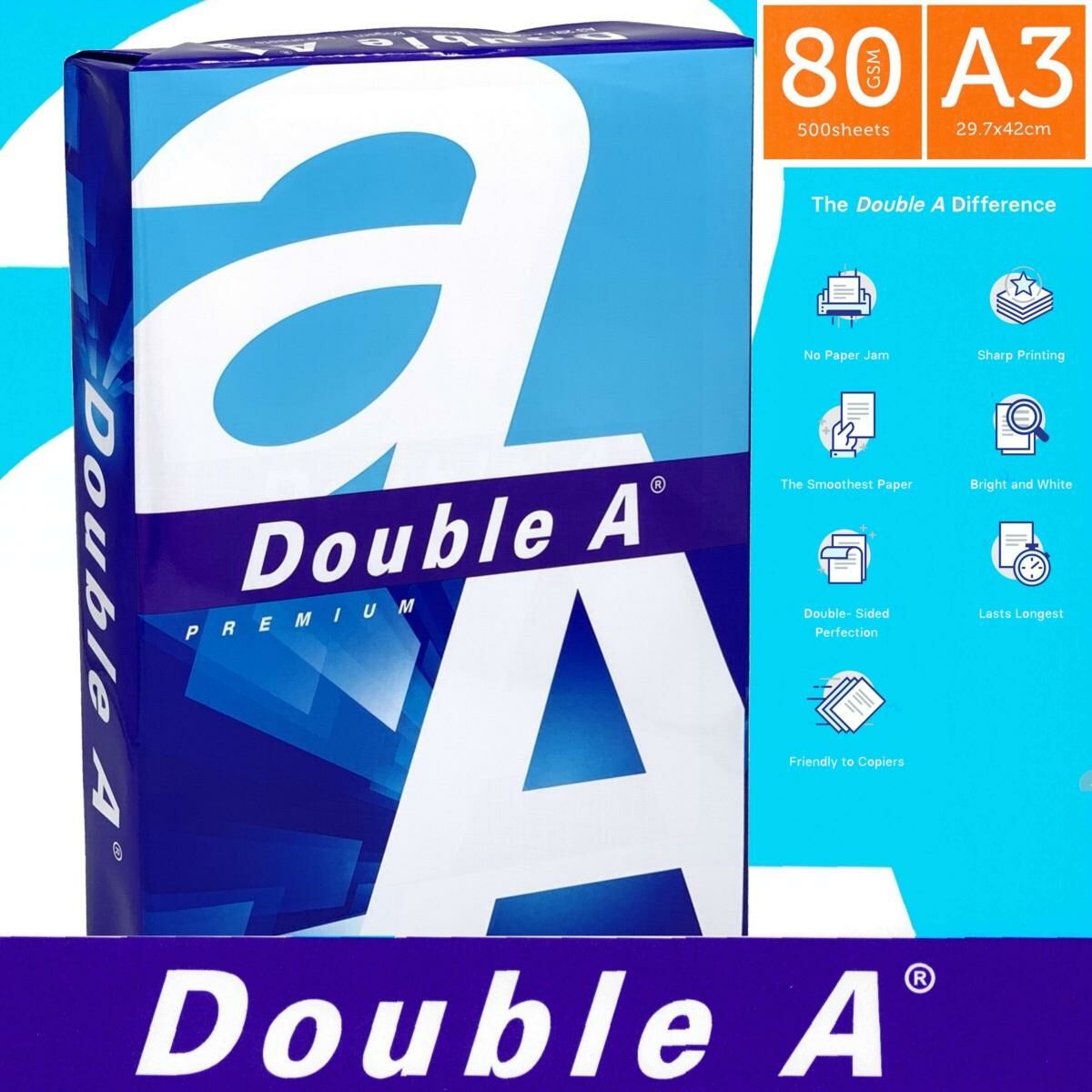 Double A - 80克 A3 白影印紙 "DOUBLE A" (500張) a3紙