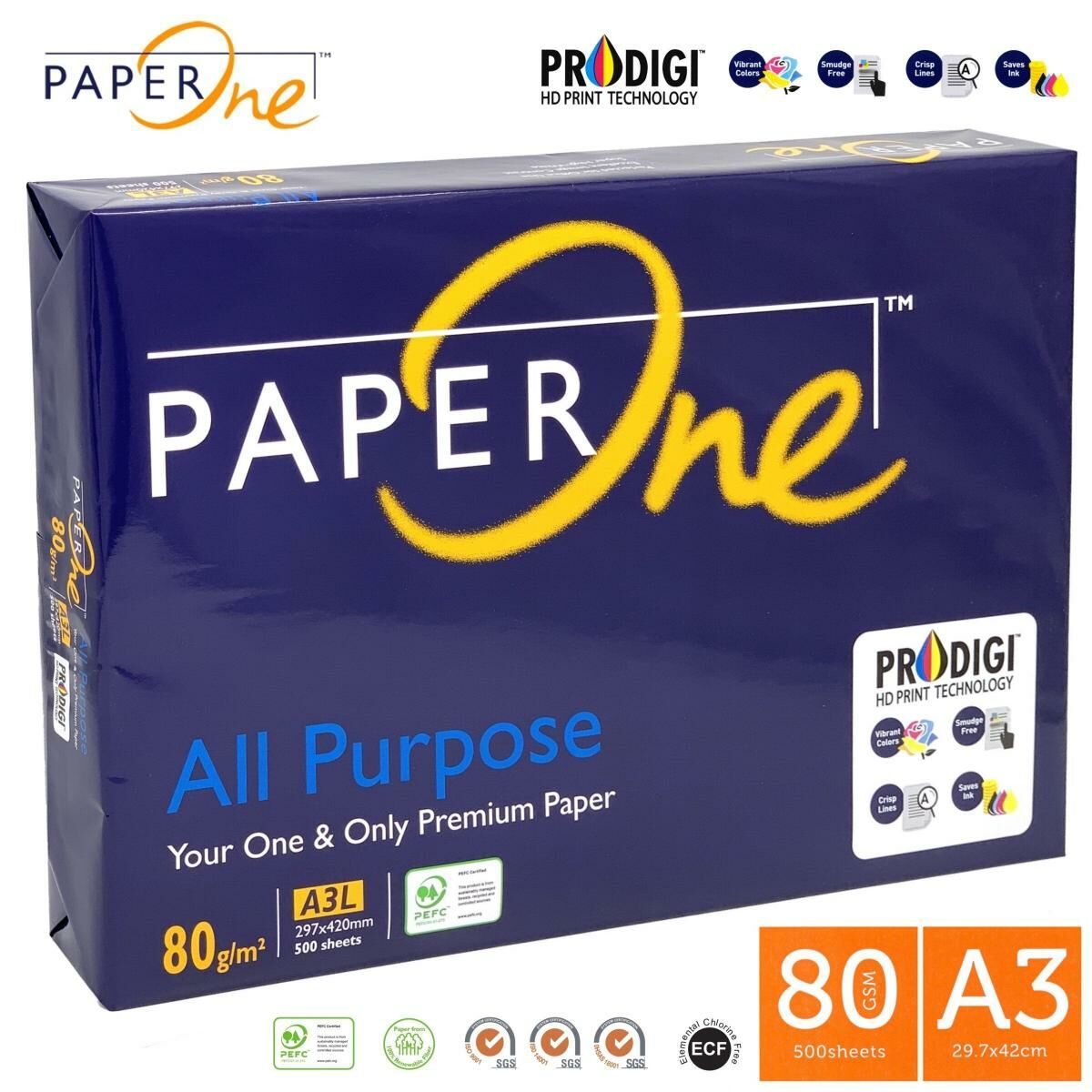 Paperone - 80克 A3 PaperOne™ 白影印紙 (500張) a3紙