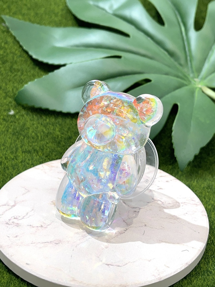 『透明』琥珀風人魚光熊熊手機支架