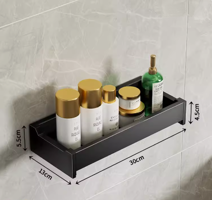 Hotly recommended bathroom sink storage rack (black 30CM single layer) (specification: 30*13*4.5*5.5CM)
