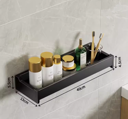 Hotly recommended bathroom sink storage rack (black 40CM single layer) (specification: 40*13*4.5*5.5CM)