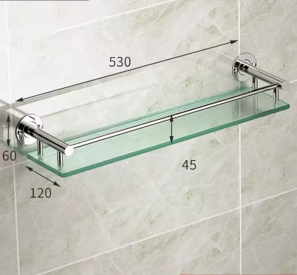 Hot push stainless steel multifunctional storage rack (round bottom 53CM) (Specification: 53*6*12*4.5CM)