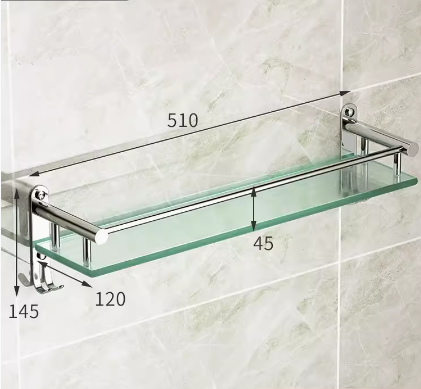 Hot push stainless steel multifunctional storage rack (51CM with hook) (Specification: 51*12*4.5*14.5CM)