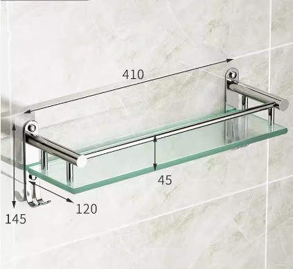 Hot push stainless steel multifunctional storage rack (with hook 41CM) (Specification: 41*12*4.5*14.5CM)