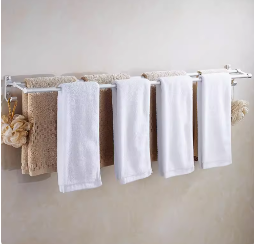 Hot push double rod towel rack (110CM) (Specification: 110*9CM)