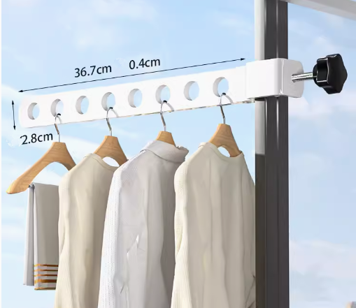 Hotly recommended multi-functional anti-slip snap-on clothes drying rack (white 8 holes) (specification: 36.7*2.8*0.4CM)