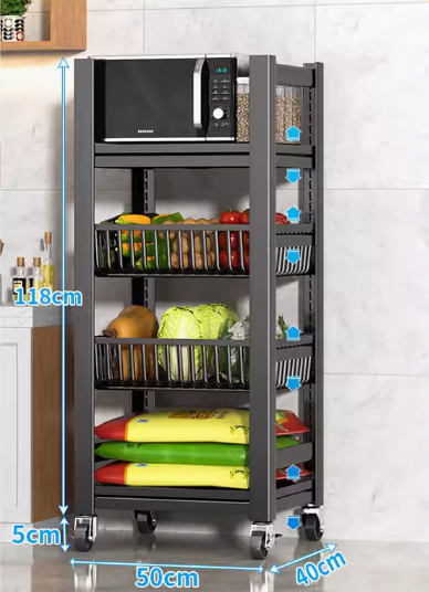 Hot push multifunctional storage rack (4 layers, 2 boards, 2 baskets) (Specification: 123*50*40CM)