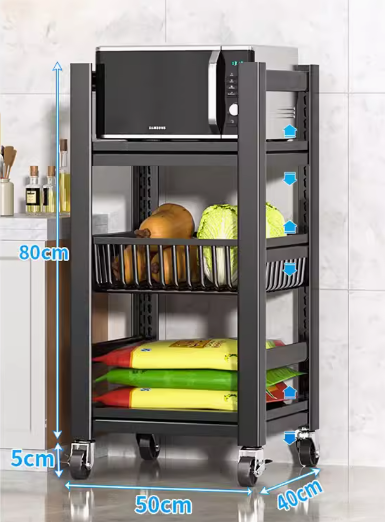 Hot push multifunctional storage rack (3 layers, 2 boards, 1 basket) (Specification: 85*50*40CM)