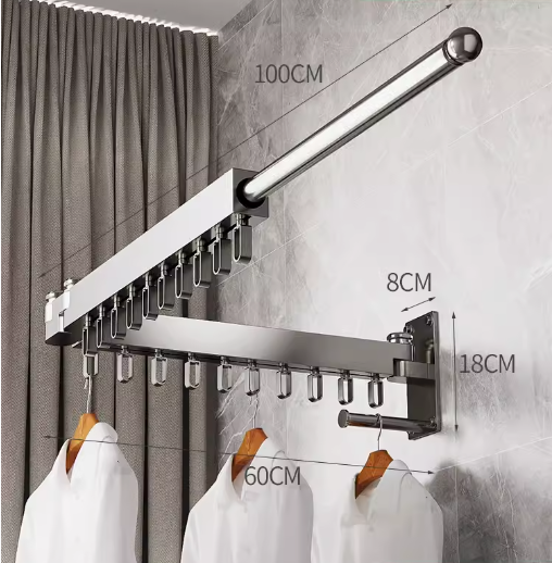 Hot push 304 stainless steel clothes drying rack (3 poles) (specification: 160*18*8CM)