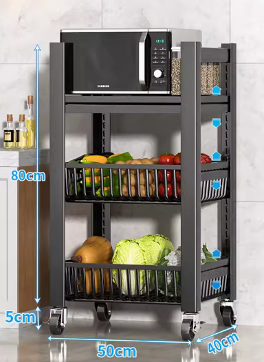 Hot push multifunctional storage rack (3 layers, 1 board, 2 baskets) (Specification: 85*50*40CM)