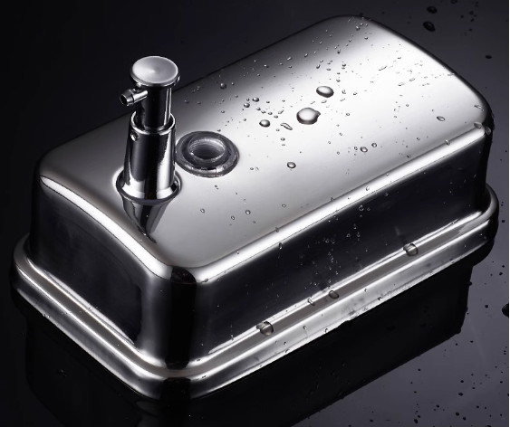 Hot push stainless steel soap dispenser (500ML) (Specification: 15*9.5*5.5CM)