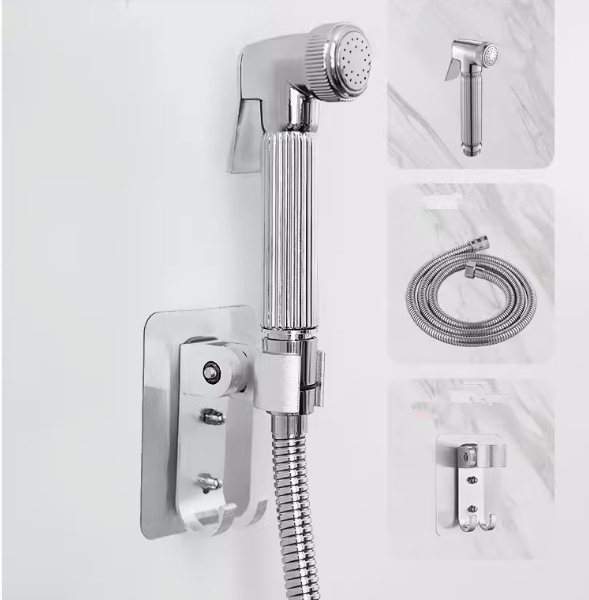 熱推不銹鋼高壓噴槍套裝（全銅噴頭+1.5M軟管+卡座）（規格：12*5.5CM；15*7CM）  