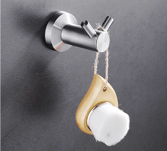 Hot push stainless steel single coat hook (round bottom bright surface - V-shaped hook) (specification: 4.9*6.3*2.4CM)