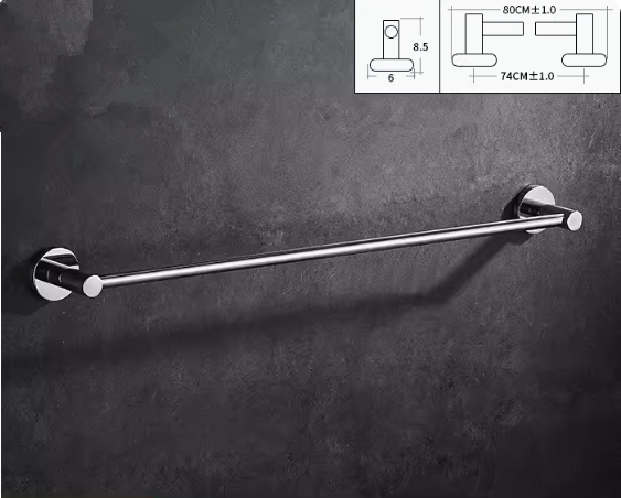 Hot push 304 stainless steel towel single pole (80CM) (specification: 80*8.5*6CM)