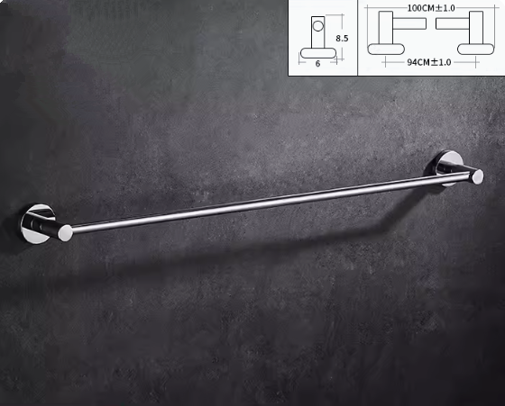 Hot push 304 stainless steel towel single pole (100CM) (Specification: 100*8.5*6CM)