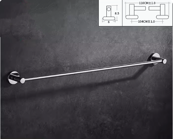 Hot push 304 stainless steel towel single pole (110CM) (specification: 110*8.5*6CM)