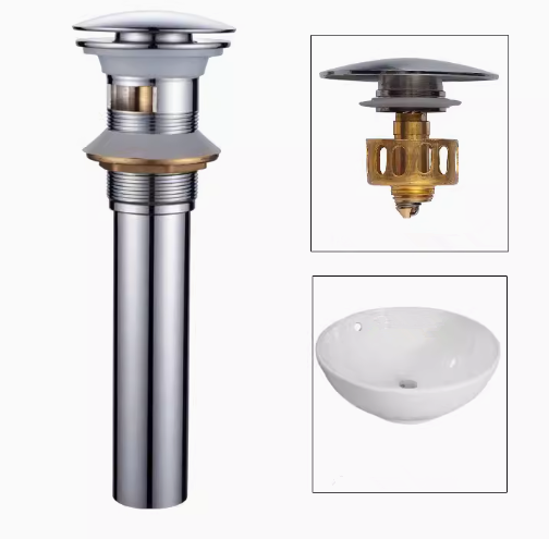 Hot push bathroom washbasin drainer (large pop-up with basket (with overflow)) (Specification: 20.5CM)