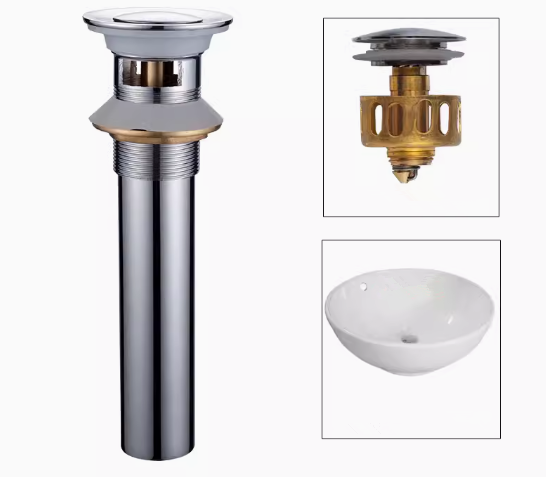 Hot push bathroom washbasin drain (small pop-up with basket (with overflow)) (Specification: 20.5CM)