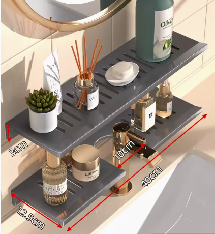 Hot push bathroom shelf (40CM combination double layer) (Specification: 40*12.5*3CM)