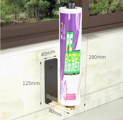 Hotly recommended kitchen plastic wrap holder (black gold model) (specification: 28*9*4*12.5CM)