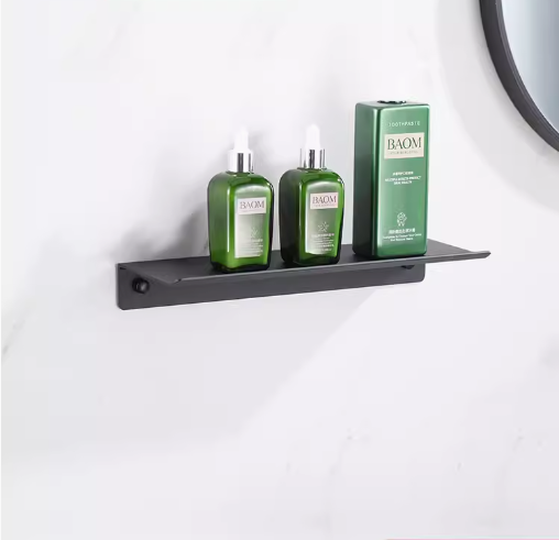 Hot push one-word storage rack (black) (specification: 40*11.4*4.2CM)