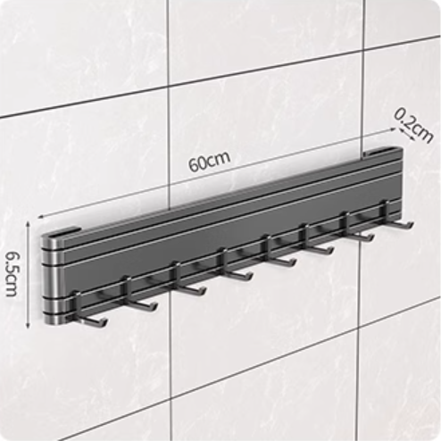Hot push multifunctional kitchen knife holder (gun gray 60CM and 8 hooks) (specification: 60*6.5*0.2CM)