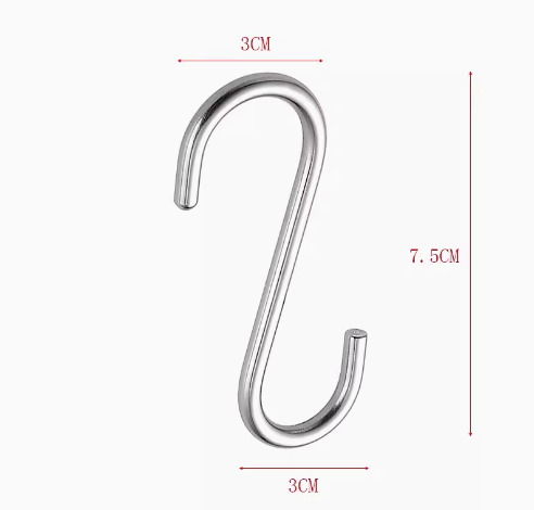 Hot push kitchen movable hanging rod S hook (1 single hook) (specification: 7.5*3CM)