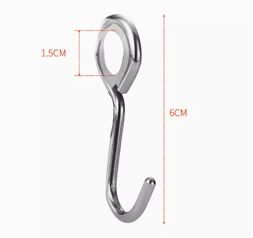 Hot push kitchen movable hanging rod S hook (1 closed single hook) (Specification: 6*1.5CM)