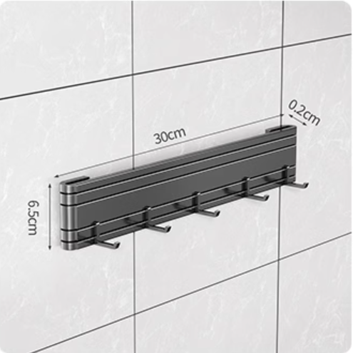 Hot push multifunctional kitchen knife holder (gun gray 30CM and 5 hooks) (specification: 30*6.5*0.2CM)