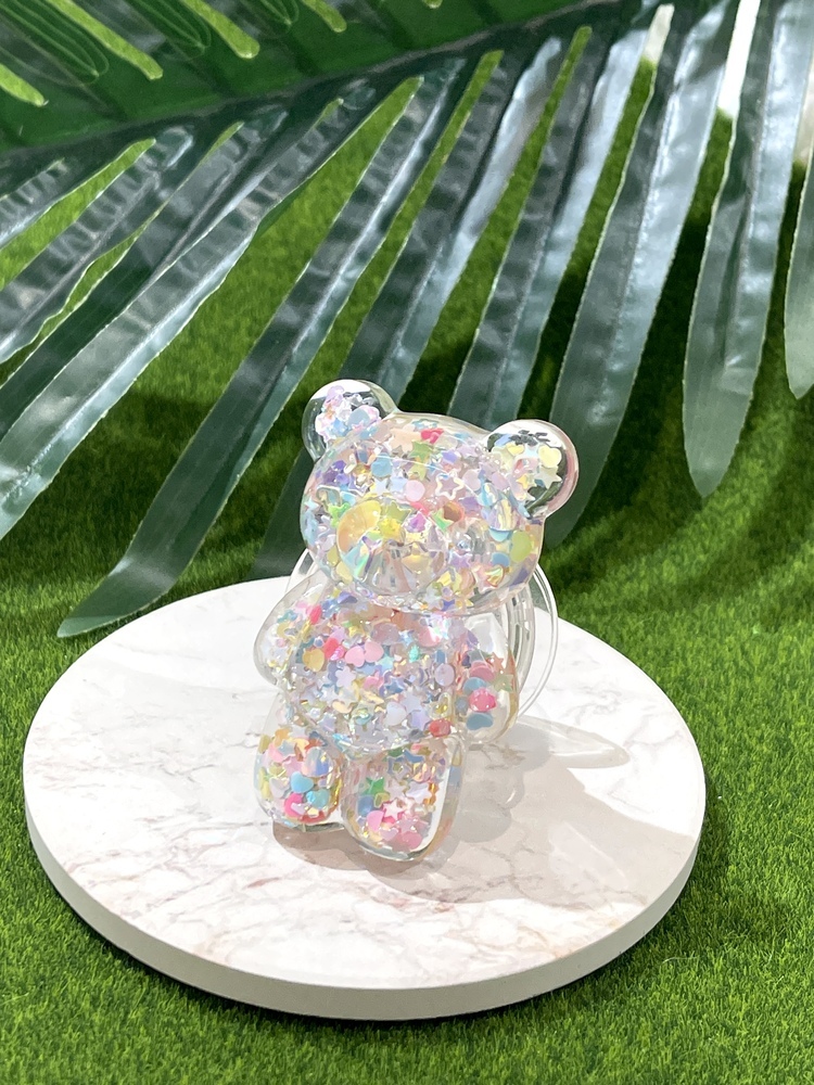 愛心x星星亮片熊熊手機支架