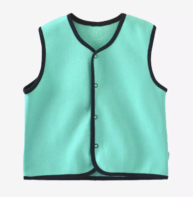 Hotly recommended baby autumn and winter thickened warm fleece vest (C1047 green body with black edges) (size: 73.80CM (please contact customer service to confirm the delivery size after placing the order)