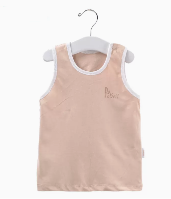 Hot recommended baby summer thin cotton vest (apricot white edge) (size: 73-80CM (please contact customer service to confirm the delivery size after placing the order)