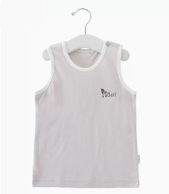 Hot recommended baby summer thin cotton vest (beige with white edges) (size: 86CM (please contact customer service to confirm the delivery size after placing the order)