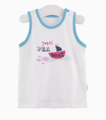 Hot recommended baby summer thin cotton vest (grey blue sailing boat) (size: 66CM (please contact customer service to confirm the delivery size after placing the order)