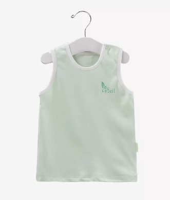 Hot recommended baby summer thin cotton vest (light green with white edges) (size: 66CM (please contact customer service to confirm the delivery size after placing the order)