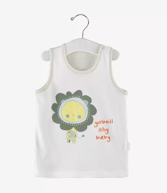 Hot recommended baby summer thin cotton vest (sunshine yellow and white edge) (size: 66CM (please contact customer service to confirm the delivery size after placing the order)
