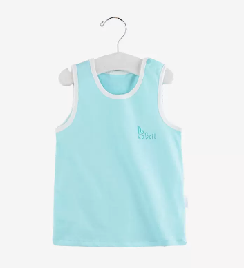 Hot recommended baby summer thin cotton vest (lake green with white edges) (size: 66CM (please contact customer service to confirm the delivery size after placing the order)