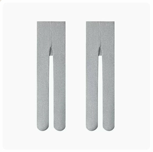 Hot recommendation (2 pieces) Children's pantyhose and leggings [plain style] light gray + light gray] (size: 120/140) (please contact customer service to confirm the delivery size after placing the order)