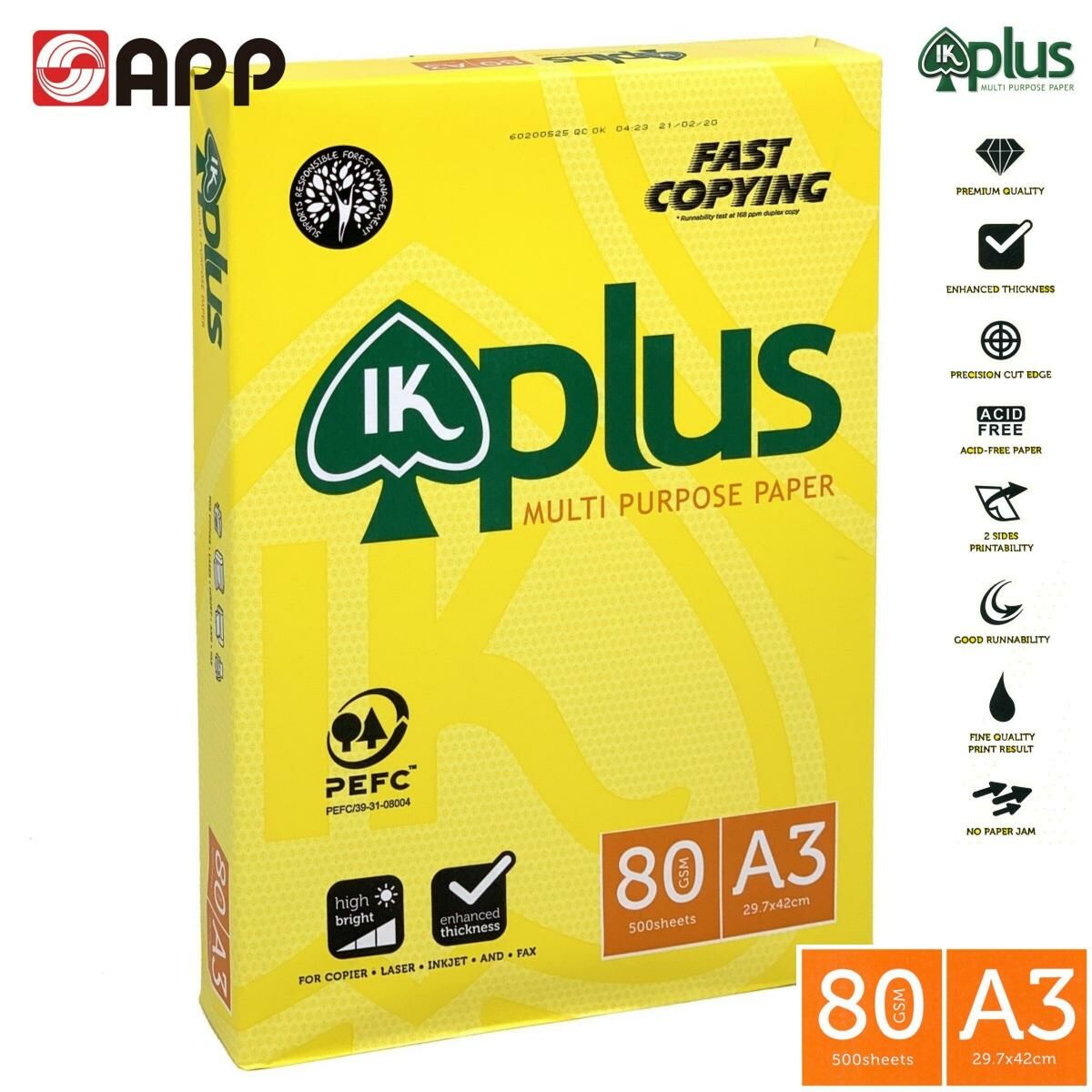 80克 A3 "IK PLUS" 白影印紙 (500張) a3紙