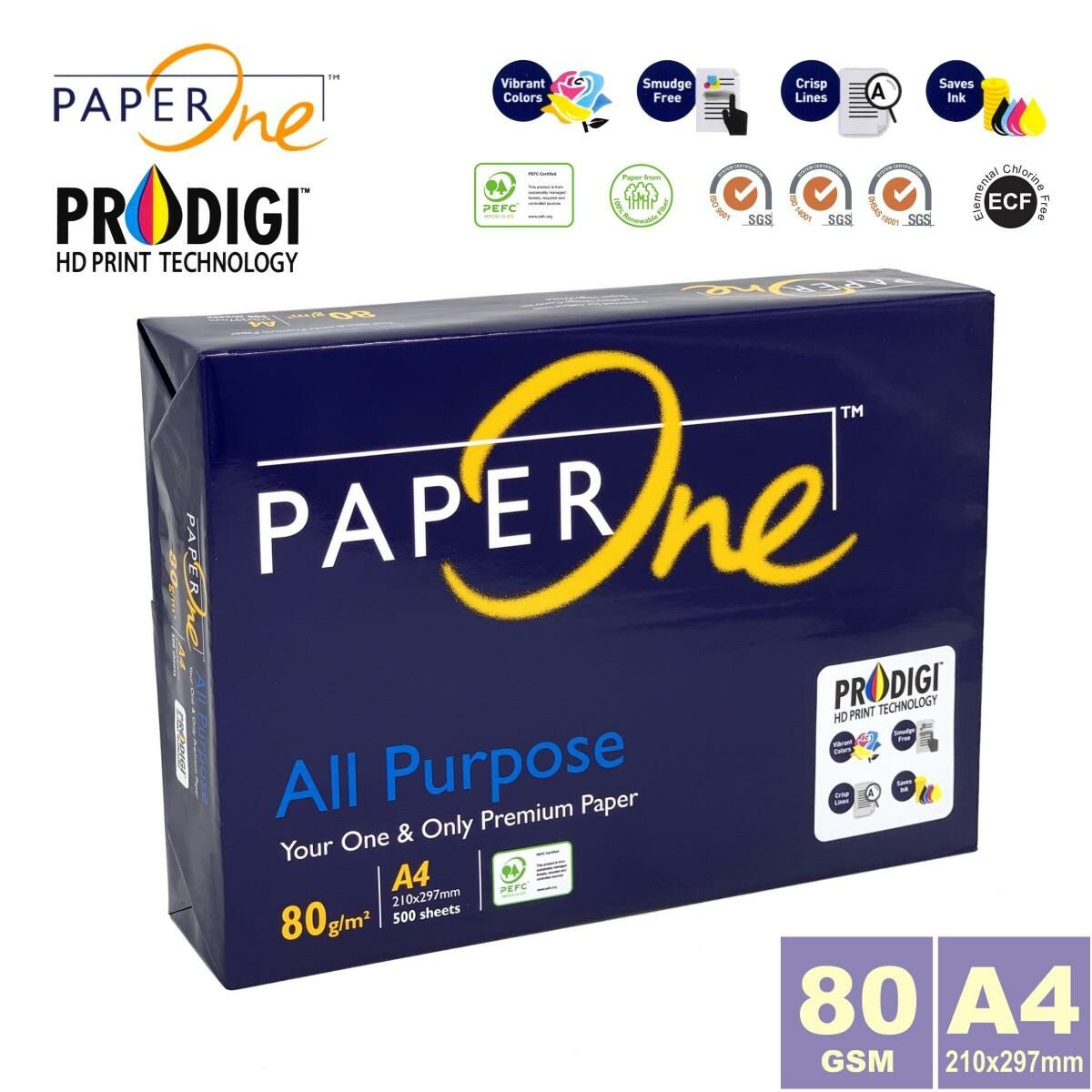 Paperone - 80克 A4 PaperOne™ 白影印紙 (500張) a4紙