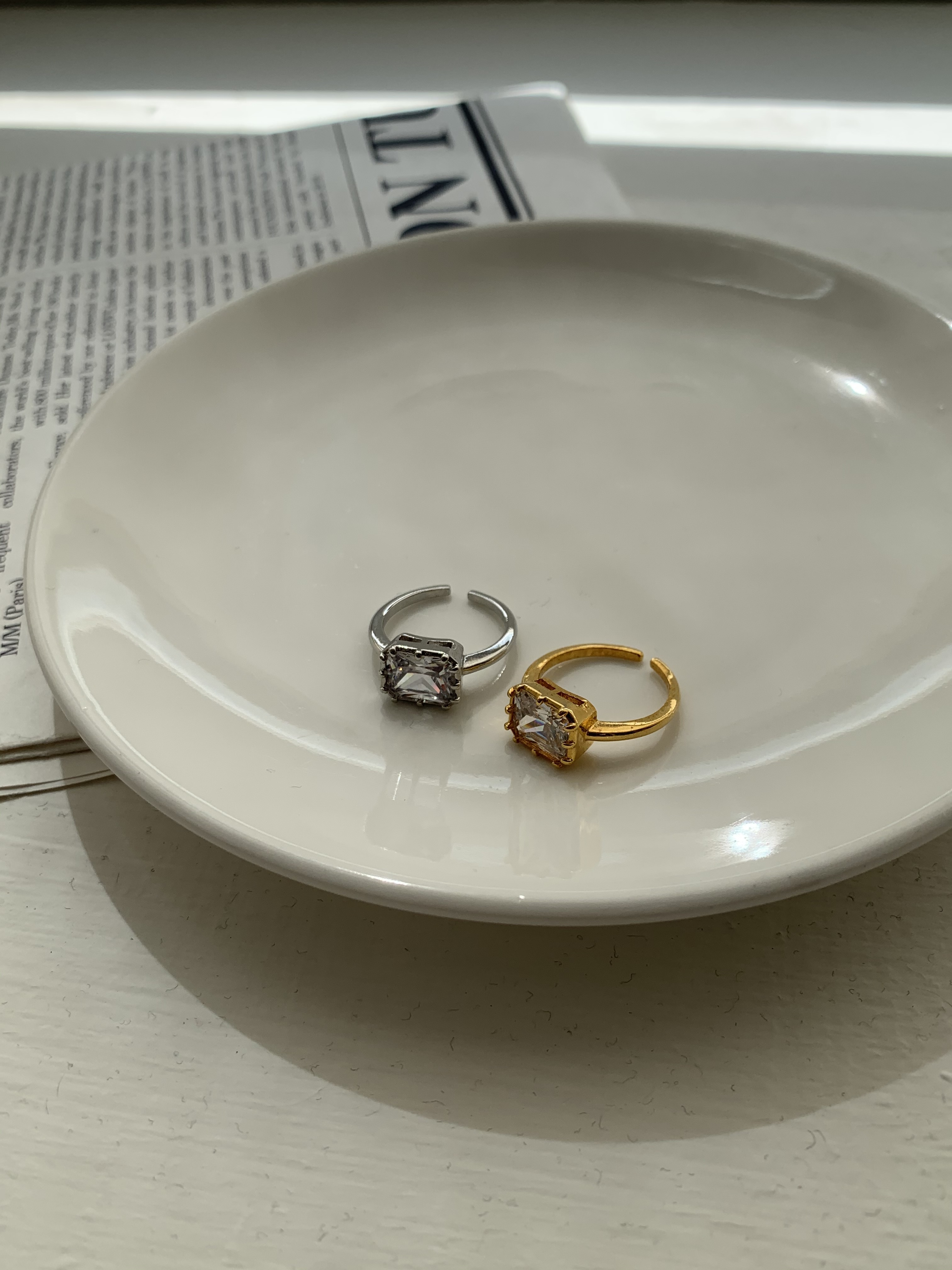 唯美方鑽輕奢開口戒（戒圍可調節）