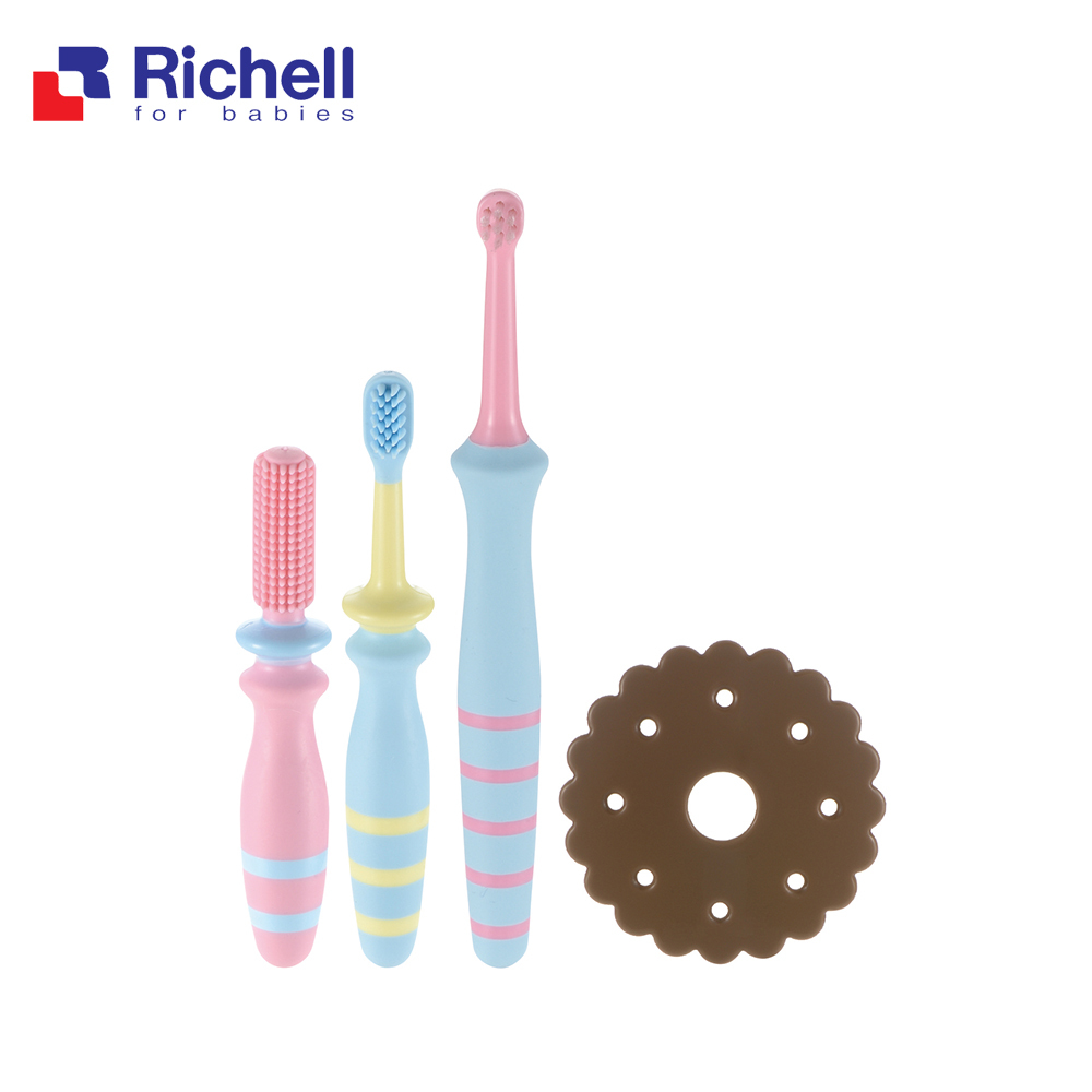 【Richell 利其爾】 輔助型牙刷套組_6M~8M