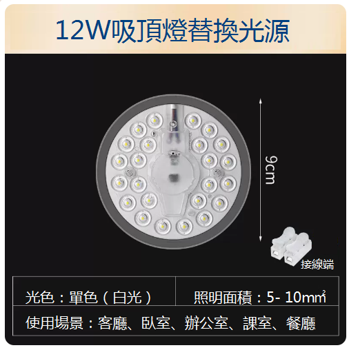 爆款LED吸頂燈替換燈芯（圓形 12W）