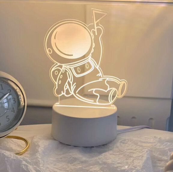 Hot style bedroom bedside night light (Flag Astronaut - three-color light)