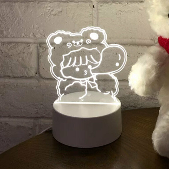 Popular bedroom bedside night light (Bubble Girl-three-color light)