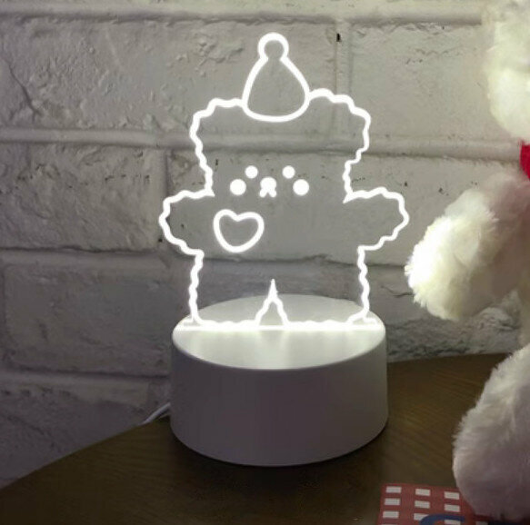 Popular bedroom bedside night light (Hat Bear - three-color light)